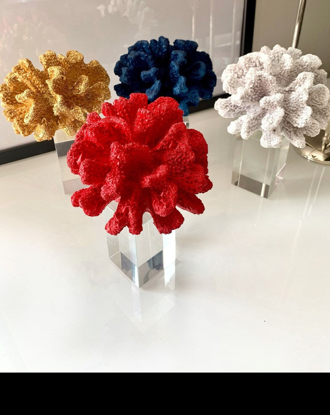 Decorative Gold Crystal Coral Reef, Coral Stone Sculpture, Luxury Coral Stone Home Decor, Polyester Coral Object, Luxury Home Decor Objects, MLH004/3 MARBLEMAR