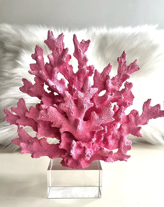 Baby Pink Decorative Crystalline Coral Reef, Coral Decor, Coral Stone Sculpture, Luxury Home Decor Objects, Coral Stone Shelf Decor ,Crystal,Polyester,Classic Coral Objects, MLH001/15 MARBLEMAR