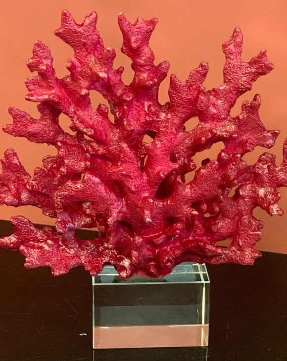 Burgundy Decorative Crystalline Coral Reef, Coral Decor, Coral Stone Sculpture, Luxury Home Decor Objects, Coral Stone Shelf Decor ,Crystal,Polyester,Classic Coral Objects, MLH001/16 MARBLEMAR