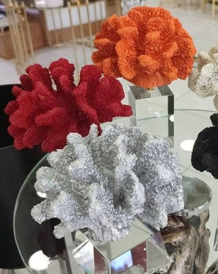 Decorative Orange Crystal Coral Reef, Coral Stone Sculpture, Luxury Coral Stone Home Decor, Polyester Coral Object, Luxury Home Decor Objects, MLH004/5 MARBLEMAR