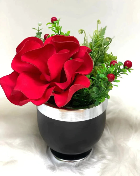 Red , Luxury Flower Arrangement, Wedding Decor, Quality Artificial Flower, Home Flower Decor, Faux Rose Pot, Luxury Home Decor Flower-MLH003/5