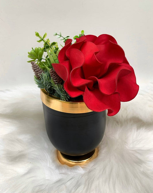 Red , Luxury Flower Arrangement, Wedding Decor, Quality Artificial Flower, Home Flower Decor, Faux Rose Pot, Luxury Home Decor Flower-MLH003/4