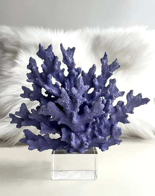 Purple Decorative Crystalline Coral Reef, Coral Decor, Coral Stone Sculpture, Luxury Home Decor Objects, Coral Stone Shelf Decor ,Crystal,Polyester,Classic Coral Objects, MLH001/3