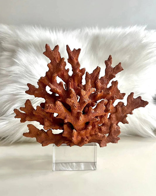 Rose Gold Decorative Crystalline Coral Reef, Coral Decor, Coral Stone Sculpture, Luxury Home Decor Objects, Coral Stone Shelf Decor ,Crystal,Polyester,Classic Coral Objects, MLH001/7